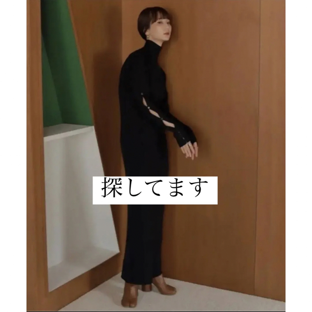 春新作の louren cut dress knit turtle sleeve ロングワンピース+