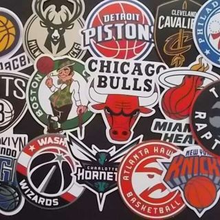 NBA バスケ バスケットボール 防水ステッカー 15枚セット チームロゴ A(バスケットボール)