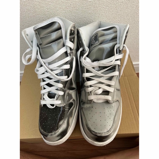 CLOT × Nike Dunk High "Silver/Flux" 29cm靴/シューズ