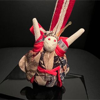 作家 踊り兎 うさぎ ウサギ 干支 卯年 置物 飾り オブジェ 人形 古布(置物)