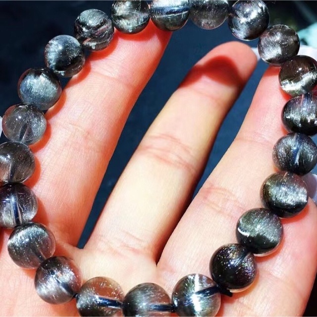 高級】プラチナタイチンルチルクォーツ ブレスレット 13.5mm-