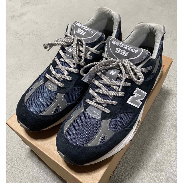 人気ブランドの新作 美品 new balance M991NVB 25.5 D ネイビー 海外