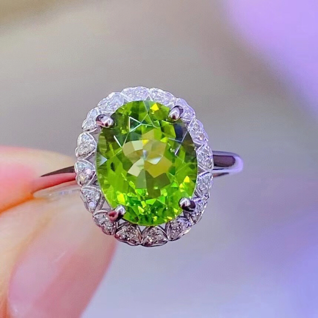 トルマリン⭐天然  ペリドット ダイヤ リング k18 3.5ct