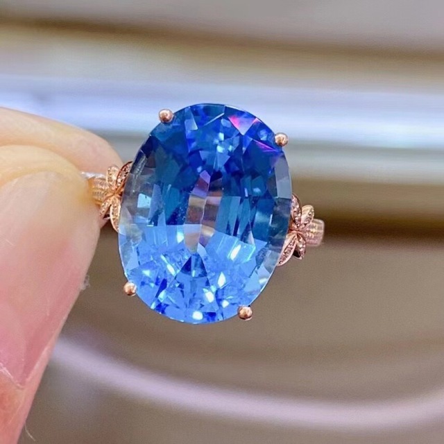 ⭐天然 トパーズ  ダイヤ リング k18 12.9ct