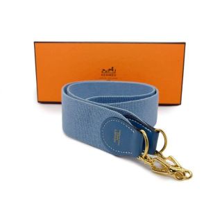 エルメス(Hermes)のHERMES エルメス バンドリエール ブルー ×ゴールド ショルダーストラップ(その他)