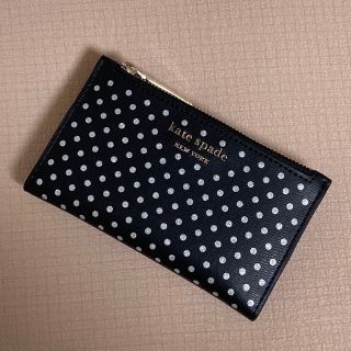 ケイトスペードニューヨーク(kate spade new york)の新品 ケイトスペード kate spade カードケース 財布 黒 水玉(名刺入れ/定期入れ)