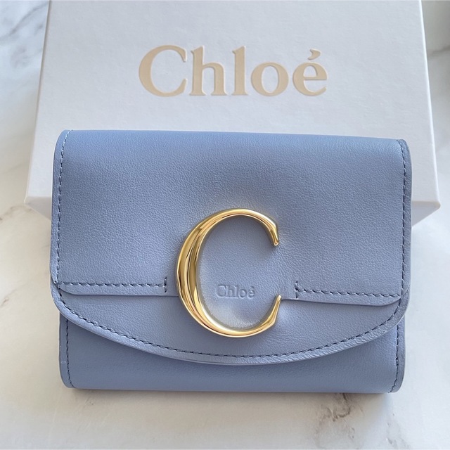 匿名配送！◆Chloe◆クロエ 折りたたみ財布 ブルー