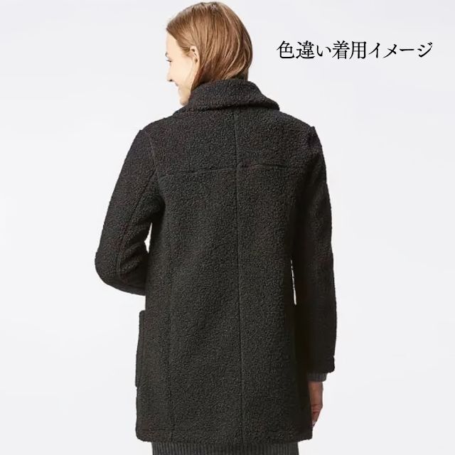 UNIQLO(ユニクロ)の新品 タグ付き UNIQLO テディフリースコート チェスターコート Lサイズ レディースのジャケット/アウター(チェスターコート)の商品写真