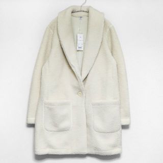 ユニクロ(UNIQLO)の新品 タグ付き UNIQLO テディフリースコート チェスターコート Lサイズ(チェスターコート)