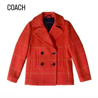 最大15%OFFクーポンジャケット/アウターCOACH - 【parch様専用】COACH ゴールドボタン ウール ピーコートの