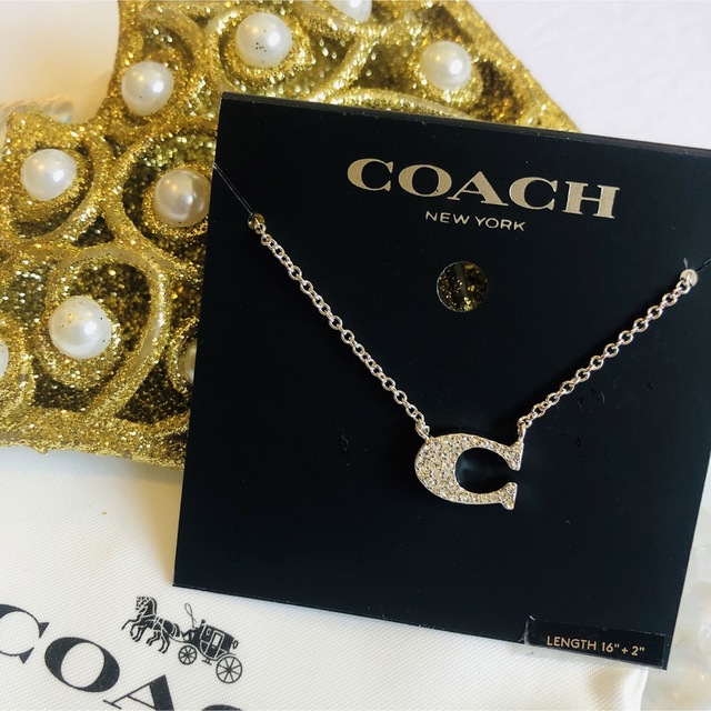 COACHロゴCシルバーネックレス　希望の方箱紙袋あり