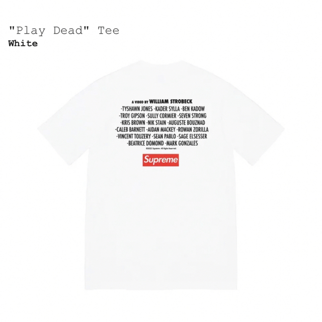 Supreme(シュプリーム)の【XL】Supreme Play Dead Tee メンズのトップス(Tシャツ/カットソー(半袖/袖なし))の商品写真