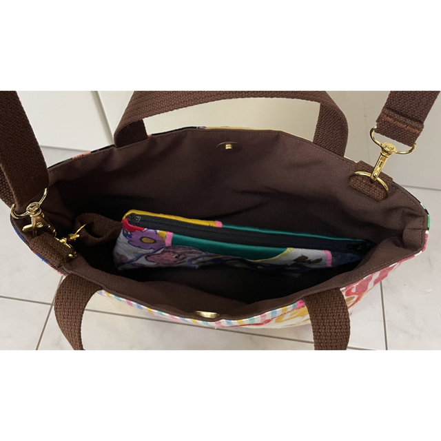 レトロ・ビンテージ99 ミニミニトートバッグ　ポーチセット　斜め掛けバッグ ハンドメイドのファッション小物(バッグ)の商品写真