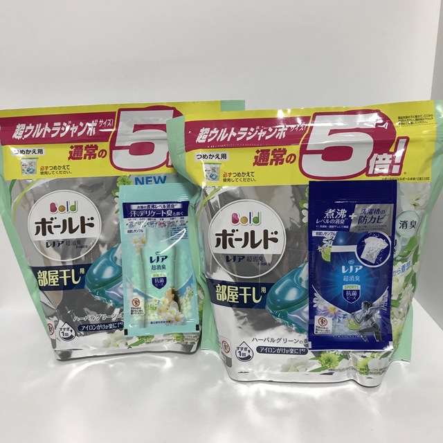 P&G(ピーアンドジー)の数量限定！ボールド ジェルボール  ハーバルグリーンの香り 5倍 60個入×2 インテリア/住まい/日用品の日用品/生活雑貨/旅行(洗剤/柔軟剤)の商品写真