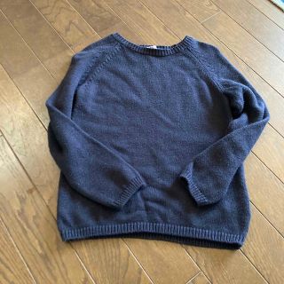 プチバトー(PETIT BATEAU)のプチバトー　丸首ネイビー　ニット(ニット)