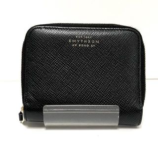 スマイソン(Smythson)のスマイソン コインケース - 黒 レザー(コインケース)