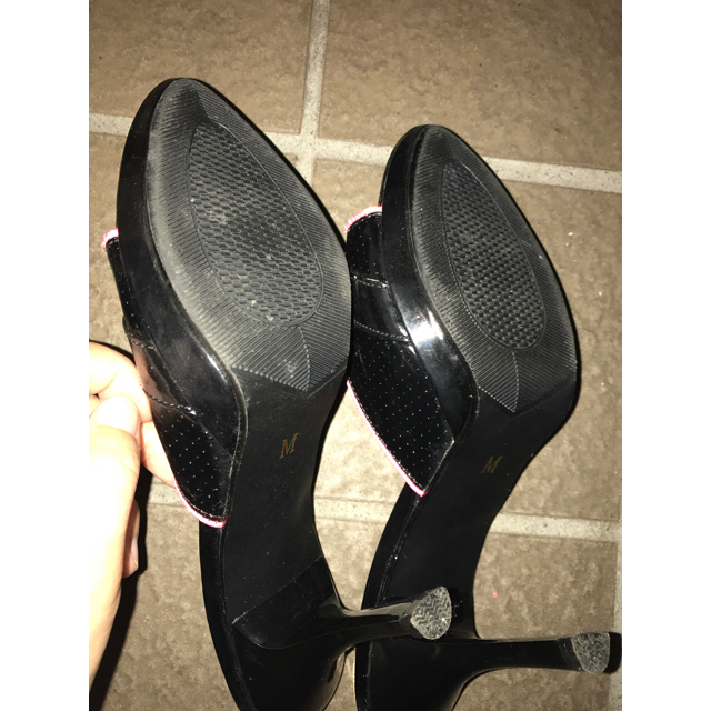 ハイヒール ピンク ブラック レディースの靴/シューズ(ハイヒール/パンプス)の商品写真