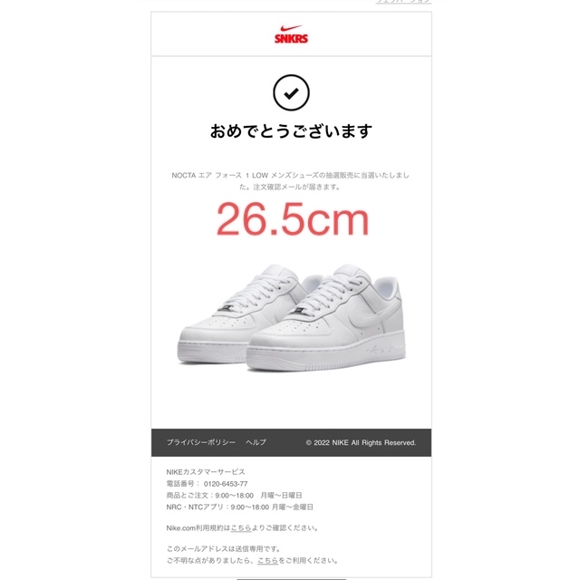 Drake NOCTA Nike Air Force 1 Low 26.5cm靴/シューズ