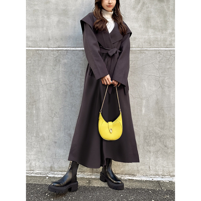 GRL - 【新品】GRL リボンベルト付きビッグカラーコート[ze679 GRL - 【新品】GRL リボンベルト付きビッグカラーコート[ze679