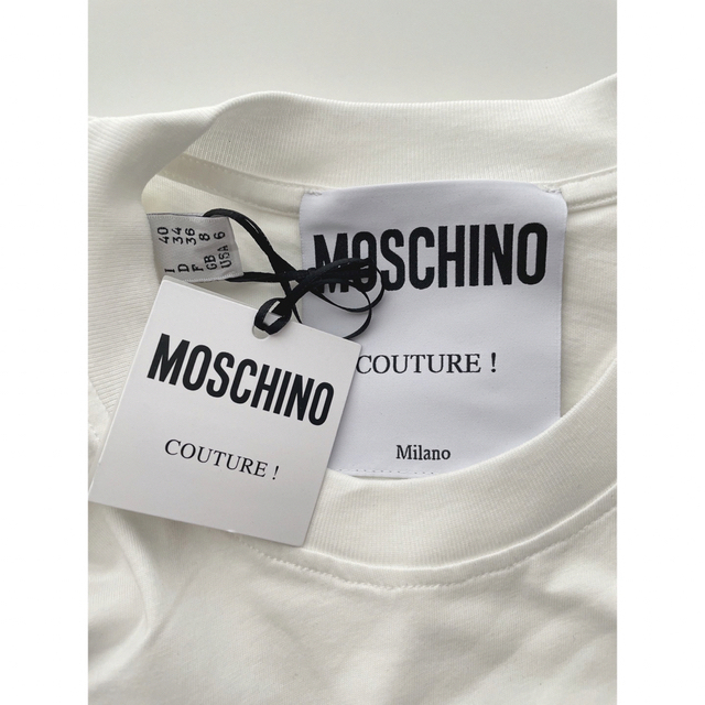 新品】MOSCHINO モスキーノ ホワイト Tシャツ ワンピース 40-