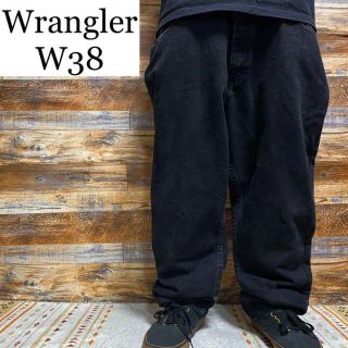 ラングラー(Wrangler)のラングラーw38ジーパン古着黒ブラックデニムブラックジーンズバギーデニムメンズ(デニム/ジーンズ)