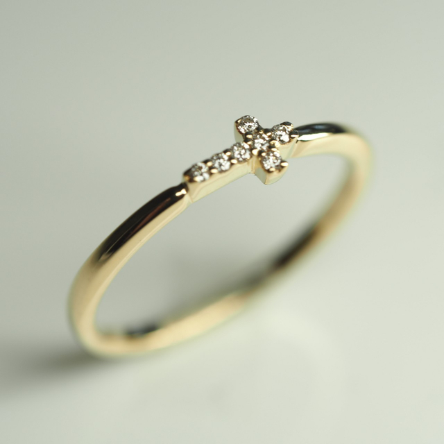 STAR JEWELRY スタージュエリー K18YG 5号 天然ダイヤリング