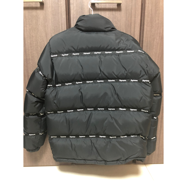 supreme Logo Tape Puffy Jacket ブラック S