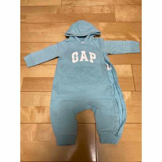 ベビーギャップ(babyGAP)のGAP ロゴ　ロンパース　水色　(カバーオール)