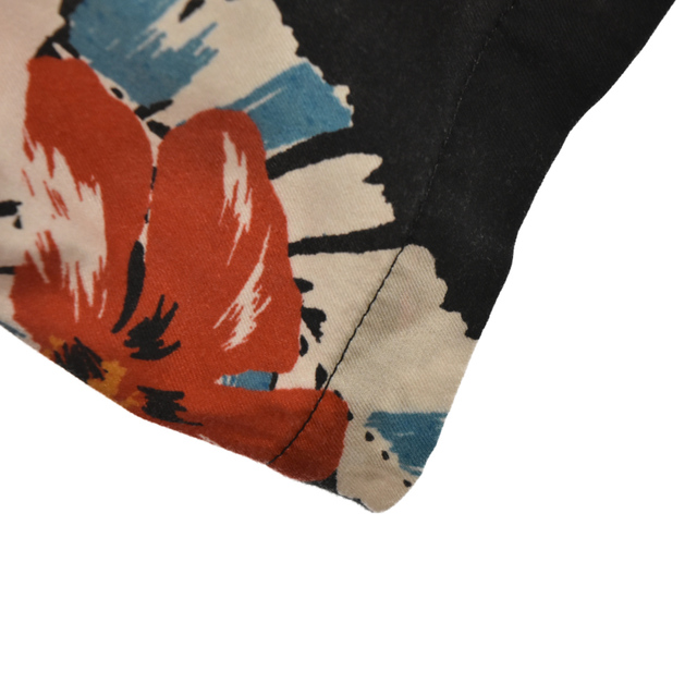 SAINT LAURENT PARIS サンローランパリ 21SS フラワープリントショートスリーブシャツ 花柄総柄半袖シャツ ブラック/レッド 638555Y01FB