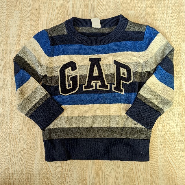 GAP　ボーダー　ニット　青　90cm | フリマアプリ ラクマ