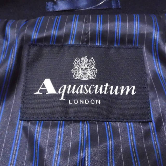 AQUA SCUTUM(アクアスキュータム)のAquascutum アクアスキュータム Pコート ネイビー 10 ベルト付 ジャケット アウター AU1005B16 レディースのジャケット/アウター(ピーコート)の商品写真