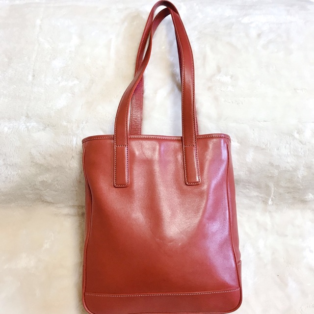 COACH オールドコーチ 肩がけ 赤 レザー トートバッグ ショルダーバッグ