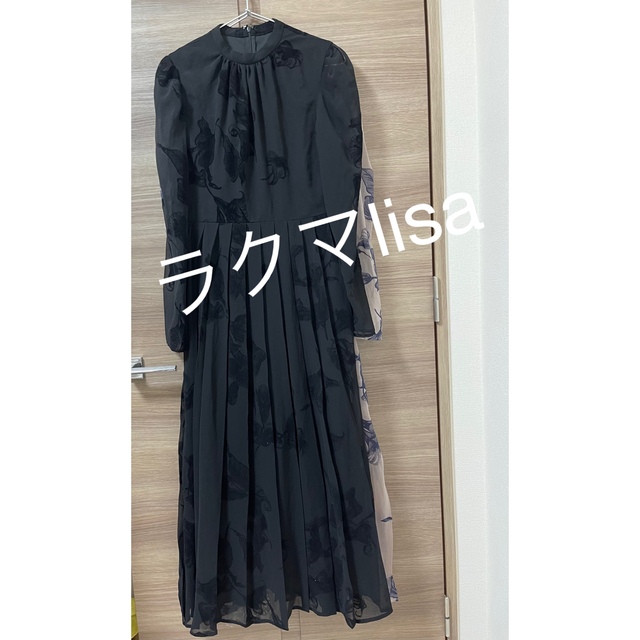 UND CALLA FLOCKY DRESS S ブラック