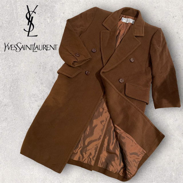 Yves Saint Laurent - Yves Saint-Laurent ウールロングコートSサイズ ...