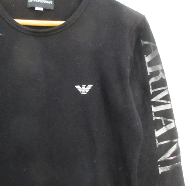 Emporio Armani(エンポリオアルマーニ)のエンポリオアルマーニ Tシャツ カットソー 長袖 Uネック S 黒 /FF40 レディースのトップス(Tシャツ(長袖/七分))の商品写真