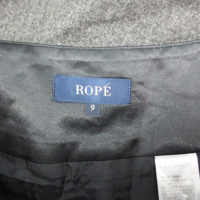 ROPE’(ロペ)のロペ ROPE フレアスカート ミニ丈 ウール 9 グレー レディースのスカート(ひざ丈スカート)の商品写真