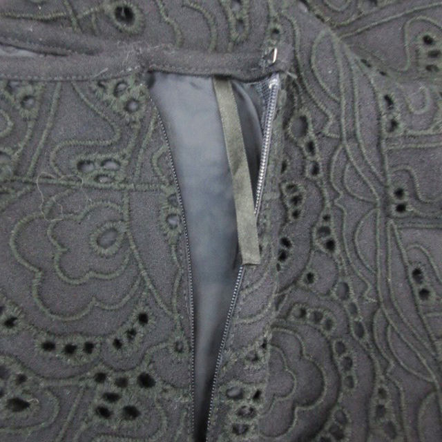 ANAYI(アナイ)のアナイ ANAYI フレアスカート ミモレ丈 刺繍 ウール 38 ブラック 黒 レディースのスカート(ひざ丈スカート)の商品写真