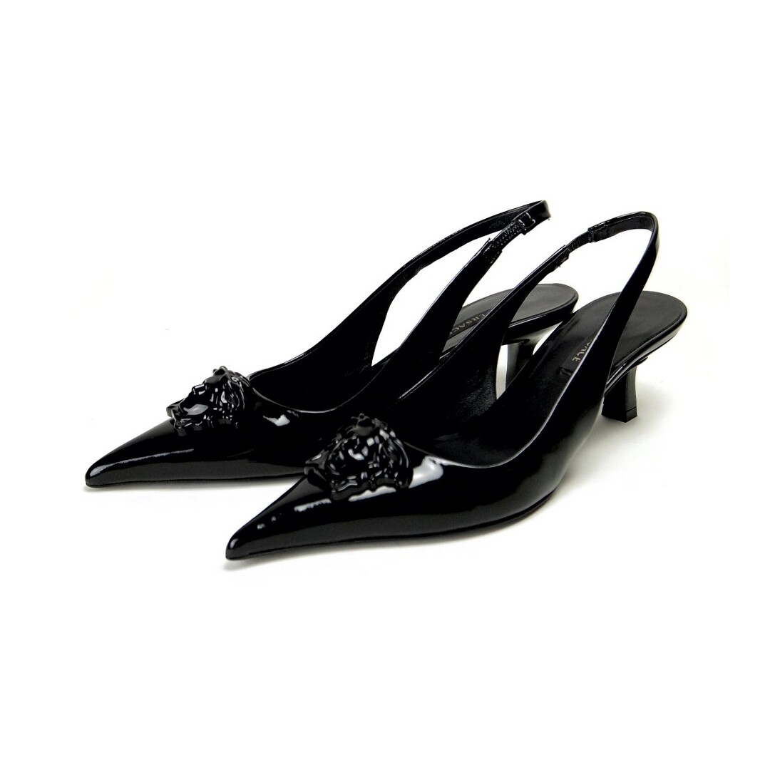 VERSACE(ヴェルサーチ)のヴェルサーチ パンプス ヒール レディース 黒 DST638H レディースの靴/シューズ(ハイヒール/パンプス)の商品写真