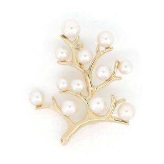 ミキモト(MIKIMOTO)の目立った傷や汚れなし ミキモト パール ブローチ 5.4ミリ 幸福の木 K14YG(14金 イエローゴールド)(ブローチ/コサージュ)