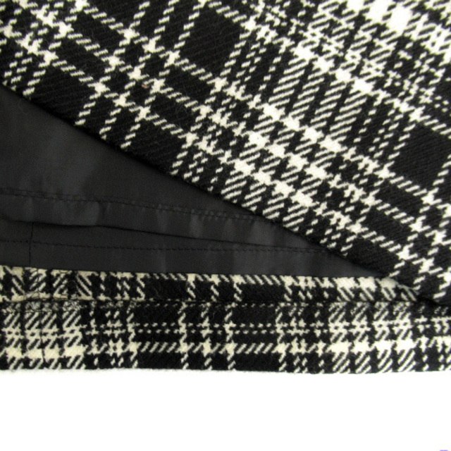 ef-de(エフデ)のエフデ ワンピース ひざ丈 半袖 チェック柄 ウール 7 黒 オフホワイト レディースのワンピース(ひざ丈ワンピース)の商品写真