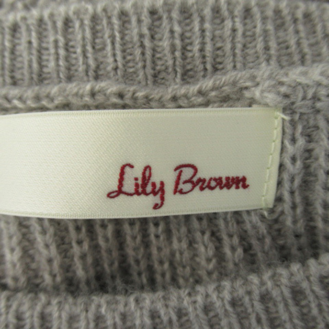 Lily Brown(リリーブラウン)のリリーブラウン ニット セーター 長袖 ラウンドネック チュール フリンジ レディースのトップス(ニット/セーター)の商品写真