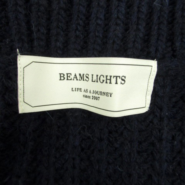 BEAMS LIGHTS(ビームスライツ)のビームスライツ ニットカーディガン ミドル丈 前開き ウール混 38 紺 レディースのトップス(カーディガン)の商品写真