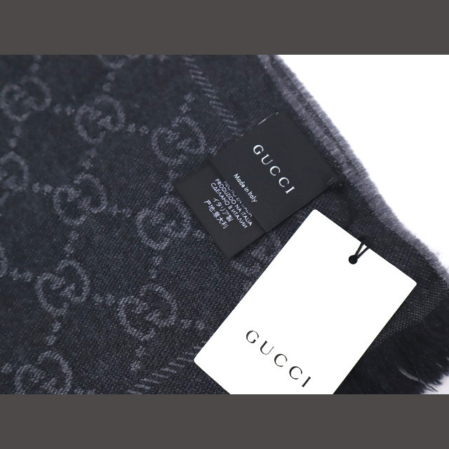 Gucci(グッチ)の未使用品 GUCCI グッチ 391380 スタッズ GG柄 ウール マフラー メンズのファッション小物(マフラー)の商品写真