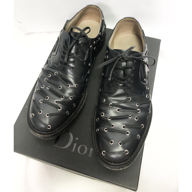 DIOR HOMME(ディオールオム)の良品　15SS ディオールオム  ハトメデザインシューズ　42 Dior 黒 メンズの靴/シューズ(ドレス/ビジネス)の商品写真