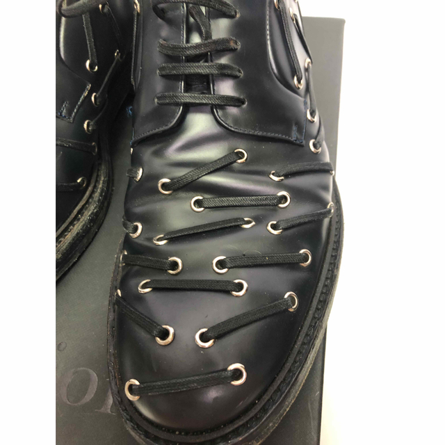 DIOR HOMME(ディオールオム)の良品　15SS ディオールオム  ハトメデザインシューズ　42 Dior 黒 メンズの靴/シューズ(ドレス/ビジネス)の商品写真