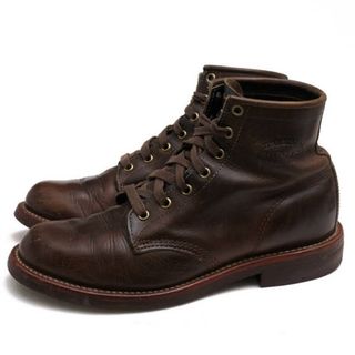 チペワ(CHIPPEWA)のチペワ／CHIPPEWA ワークブーツ シューズ 靴 メンズ 男性 男性用レザー 革 本革 ダークブラウン 茶 ブラウン  6inch Utility Boots 6インチ ユーティリティーブーツ サービスブーツ プレーントゥ Vibramソール(ブーツ)