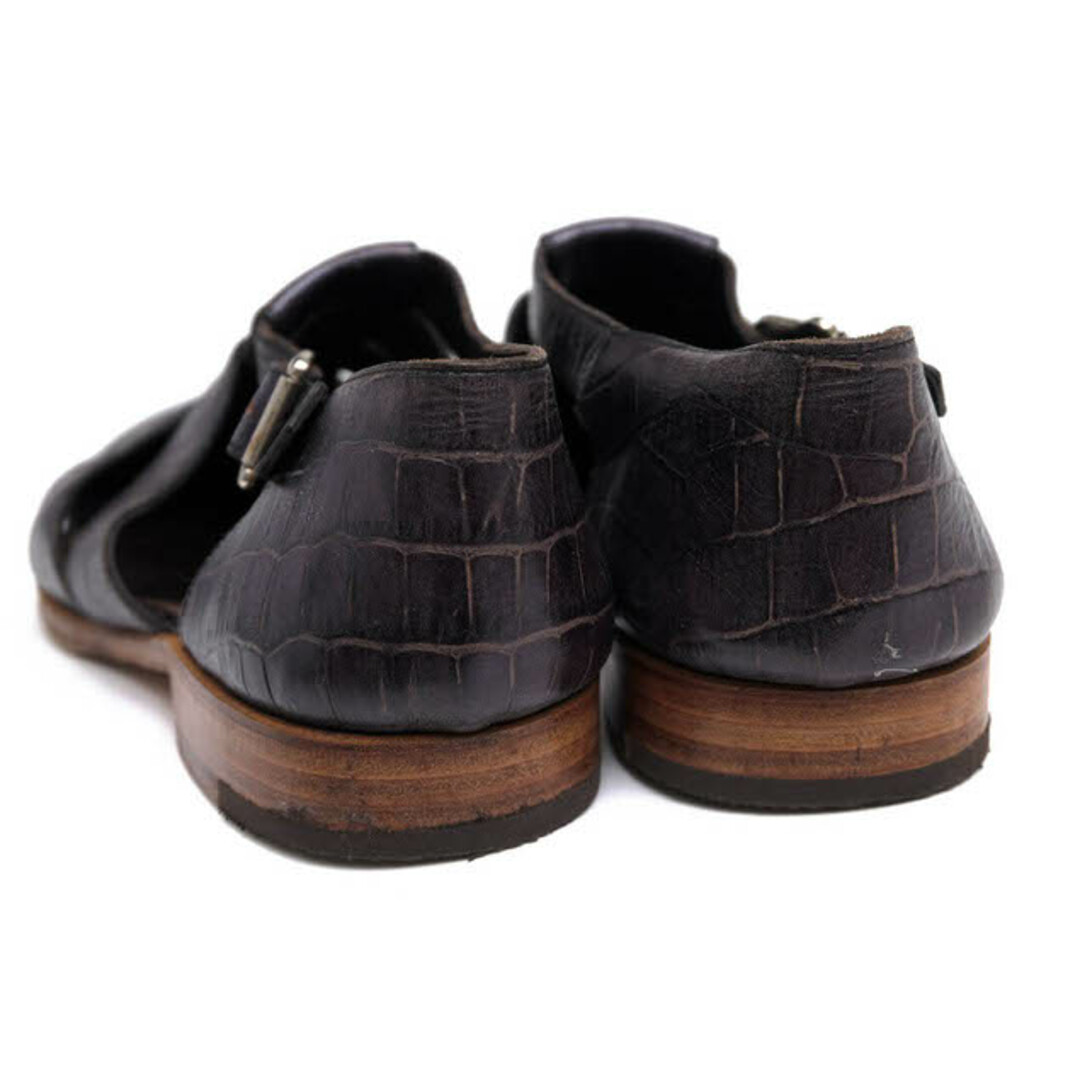 REGAL(リーガル)のシェットランドフォックス／SHETLANDFOX サンダル シューズ 靴 メンズ 男性 男性用レザー 革 本革 ダークブラウン 茶 ブラウン  3081SF COLONIAL コロニアル グルカサンダル クロコ型押し メンズの靴/シューズ(サンダル)の商品写真