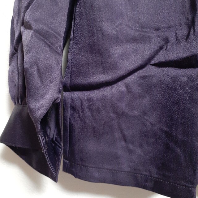 VAGI ヴィンテージ シャツ ブラウス 長袖 リボン付き　パープル色　トップス レディースのトップス(シャツ/ブラウス(長袖/七分))の商品写真