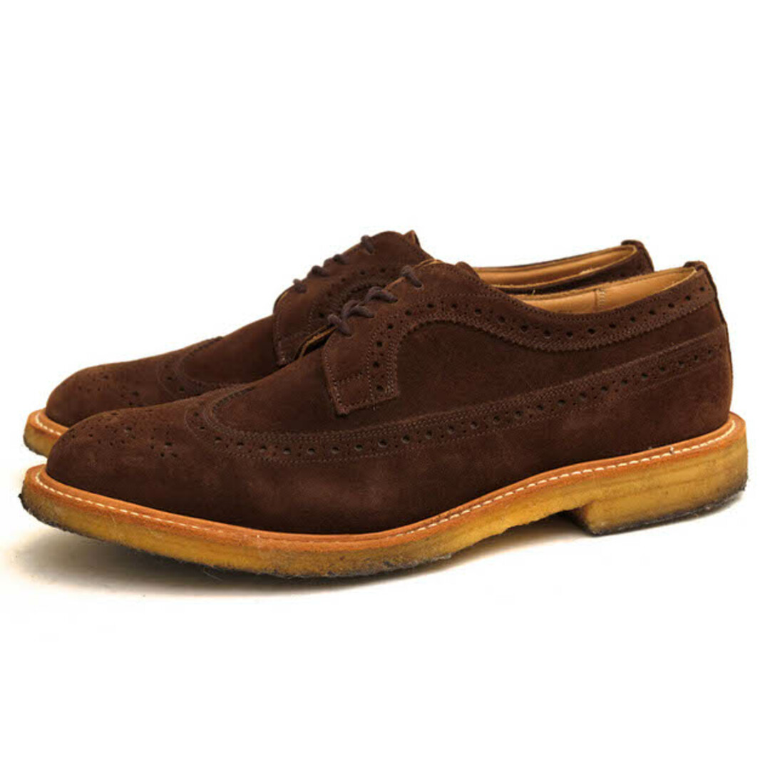 トリッカーズ/Tricker's シューズ ビジネスシューズ 靴 ビジネス メンズ 男性 男性用スエード スウェード レザー 革 本革 ダークブラウン 茶 ブラウン M7306 Golosh Brogues ロングウイングチップ クレープソール グッドイヤーウェルト製法 | フリマアプリ ラクマ