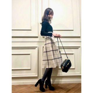 ジルバイジルスチュアート(JILL by JILLSTUART)のジルスチュアート　ドッキングチェックニットワンピース(ひざ丈ワンピース)